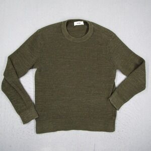 Buck Mason Mens Olive Green Ribbed Crewneck Seafarer Sweater Large BM16104.577
